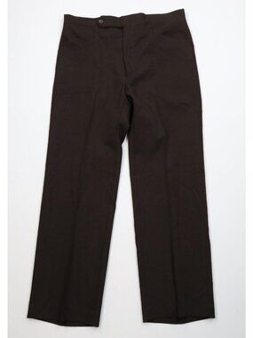 Vintage 70s Streetwear Mens 34x30 Knit Flared Wide Leg Chino Pants Brown USA